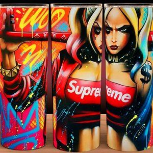 Harley Quinn Batman Supreme Tumbler 20oz with lid and straw
